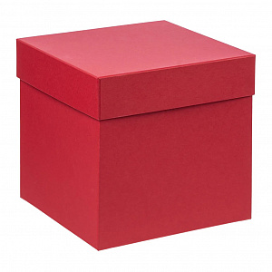 Коробка подарочная 190x190x190мм РУТАУПАК тиснение ЛЕН красный картон 000000000001222364