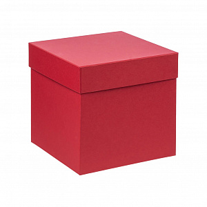 Коробка подарочная 150x150x150мм РУТАУПАК тиснение ЛЕН красный картон 000000000001222366