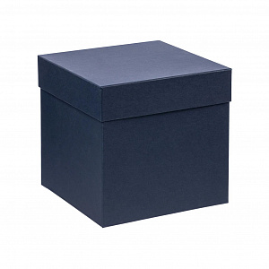 Коробка подарочная 150x150x150мм РУТАУПАК тиснение ЛЕН синий картон 000000000001222372