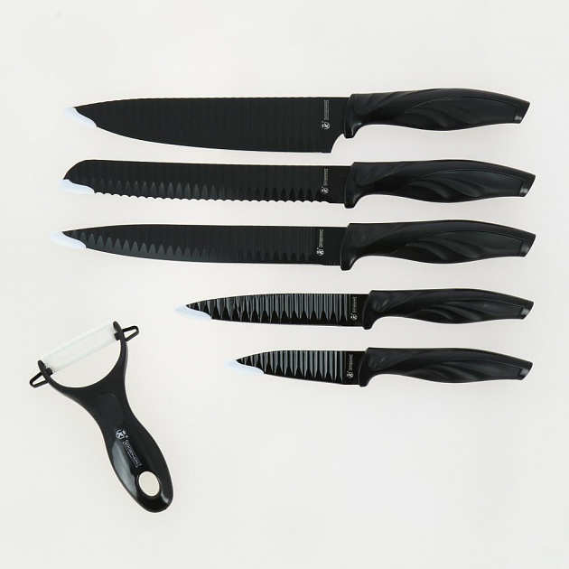 Набор 6 предметов Пантера 5 ножей 19см/23см/32см/32см/32см овощечистка металл 000000000001210436