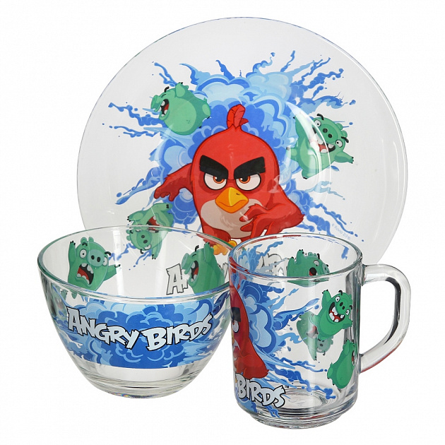 Набор посуды Angry birds Коралл, 3 предмета 000000000001153893