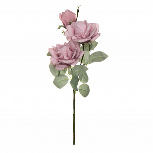 Цветок искусственный Роза 3 бутона 64см пыльно сиреневая 000000000001218328