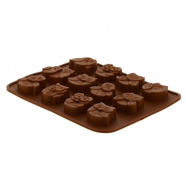 Форма для шоколадных конфет "Совы" VL80-330.Изготовлено из силикона. 000000000001190161