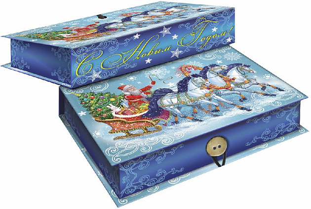 Подарочная коробка Дед Мороз на тройке-S Magic Time, 18х12х5 см 000000000001150371