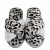 Туфли домашние-тапки р.36-37 LUCKY Леопард накрест серый искусственный мех полиэстер 000000000001214541