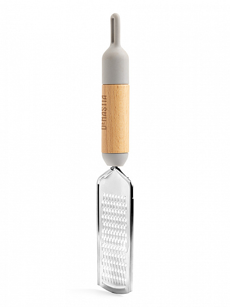 Терка 11x5,5см DE'NASTIA деревянная ручка из бука серый нержавеющая сталь 000000000001213988