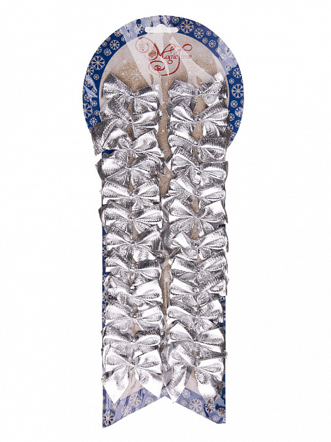 Новогоднее украшение БАНТ Серебро из полиэстера, набор из 24 шт. / 5х5x0,01см арт.78669 000000000001179623