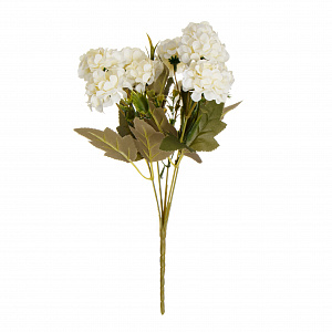 Цветок искусственный букет Гортензия 30см белый 000000000001218405