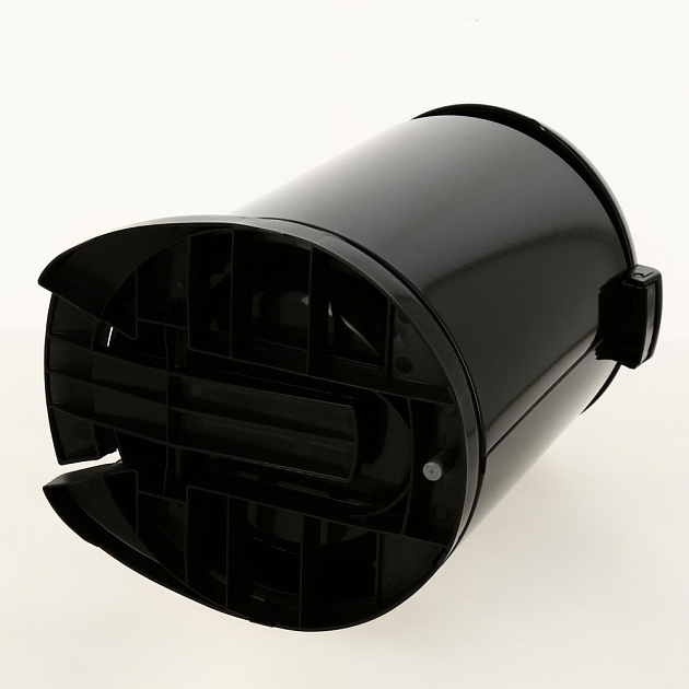 Урна для мусора 6л чёрный корпус чёрная вставка система SOFT CLOSE плавное опускание крышки PRIMANOVA M-E41-06-06 000000000001201713