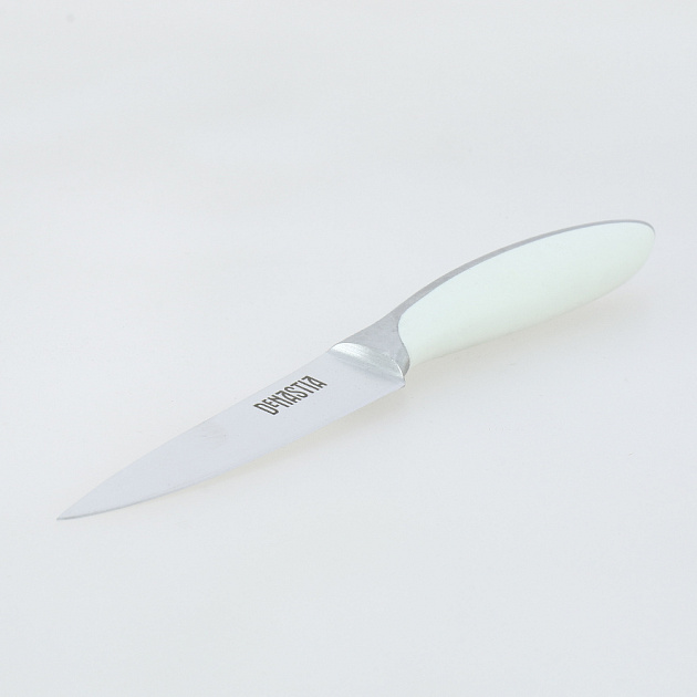 Нож для чистки овощей 9,8см DE'NASTIA белая ручка нержавеющая сталь/пластик 000000000001210806