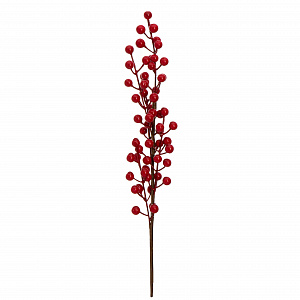 Цветок искусственный ветвь Ягоды 63,5см красные 000000000001218377