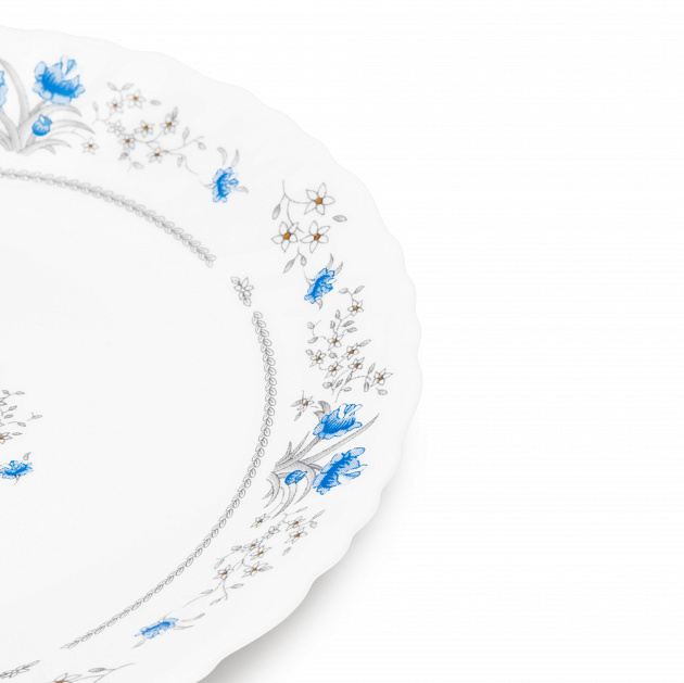 Тарелка суповая 22см FARFORELLE Голубой цветок стеклокерамика 000000000001214366