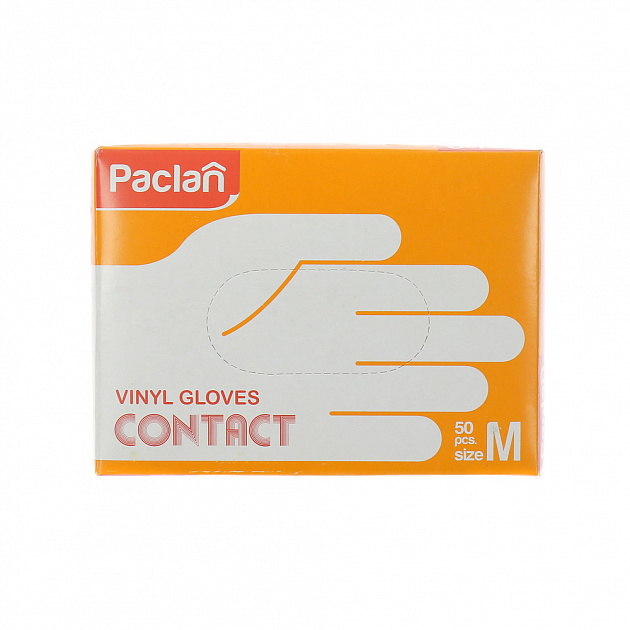 Перчатки Paclan, M, винил, 50 шт. 000000000001083456