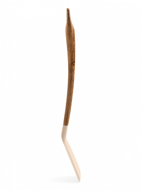 Лопатка кулинарная 34x7,5x1,6см DE'NASTIA деревянная ручка из акации бежевый силикон 000000000001213964
