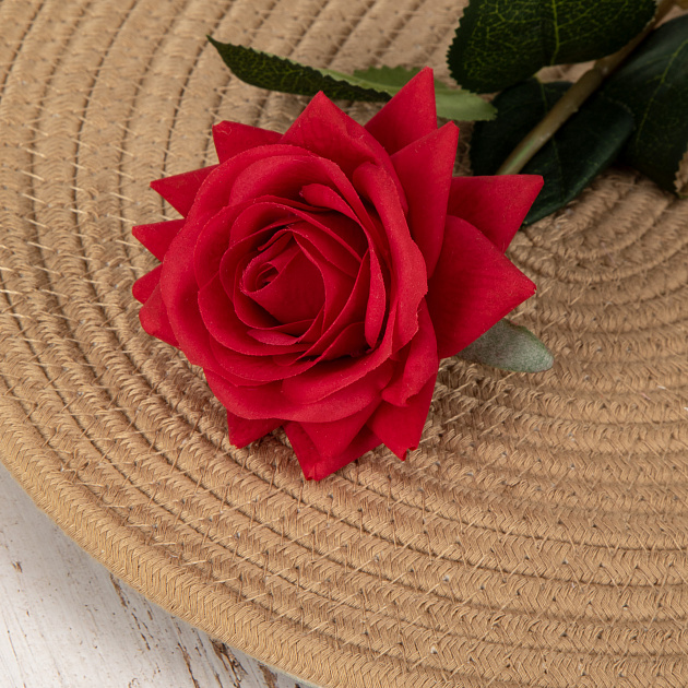 Цветок искусственный Роза Real Touch 42,5см красная 000000000001218368