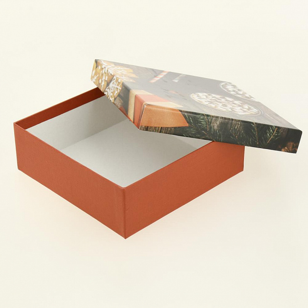 Коробка подарочная 150x150x50мм РУТАУПАК Праздник для двоих прямоугольная 000000000001208376