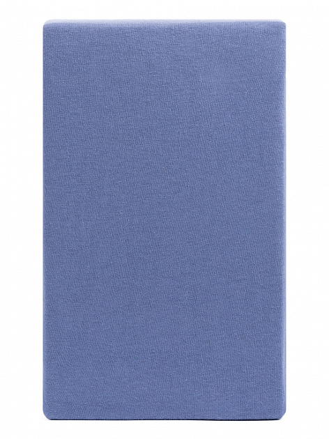 Простыня на резинке 90x200+25см DE'NASTIA синяя трикотажная 100% хлопок 000000000001211323