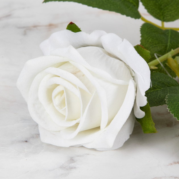 Цветок искусственный Роза 51см белая 000000000001218342