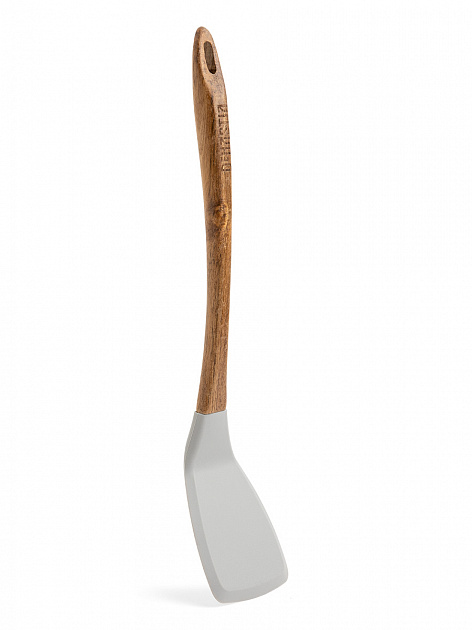 Лопатка кулинарная 34x7,5x1,6см DE'NASTIA деревянная ручка из акации серый силикон 000000000001213965