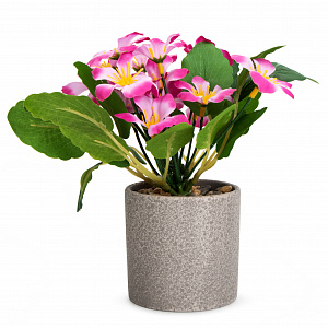 Цветок искусственный растение Фиалка 22см розовая в горшке 000000000001218495
