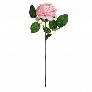 Цветок искусственный Чайная Роза 28см розовая 000000000001218402