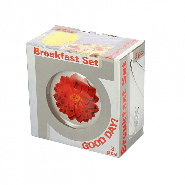 Набор для завтрака Георгин Красный ОСЗ, 3 предмета 000000000001142376