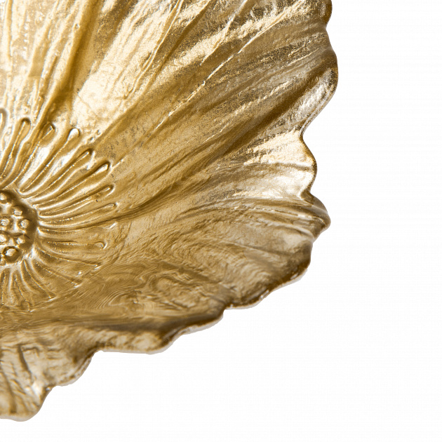 Ваза-конфетница 13,5см GLASSCOM Цветок Gold стекло 000000000001219182