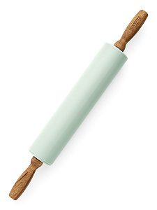 Скалка 42,5x24,5x5см DE'NASTIA деревянная ручка из акации мятный силикон 000000000001213972
