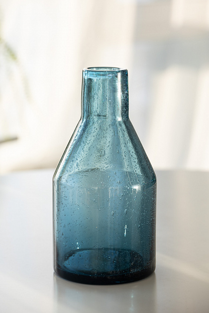 Графин-декантер 900мл LUCKY с пузырьками синий стекло 000000000001216187