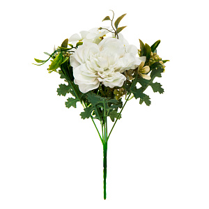 Цветок искусственный букет Камелия 26,5см белый 000000000001218462