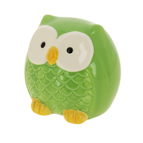 Декоративная копилка Совушка зеленая из керамики / 10х8см арт.76556 000000000001163781