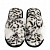 Туфли домашние-тапки р.40-41 LUCKY Леопард накрест черный/белый искусственный мех полиэстер 000000000001214546