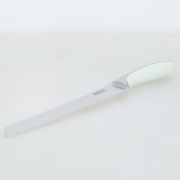 Нож хлебный клинок 197мм DE'NASTIA белая ручка нержавеющая сталь ABS пластик 000000000001210804