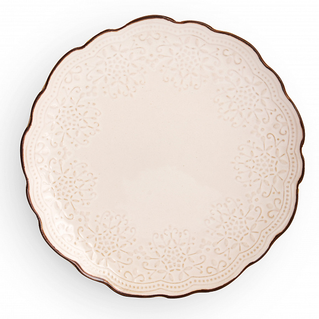 Тарелка десертная 20см NINGBO Жемчуг полоса глазурованная керамика 000000000001217648