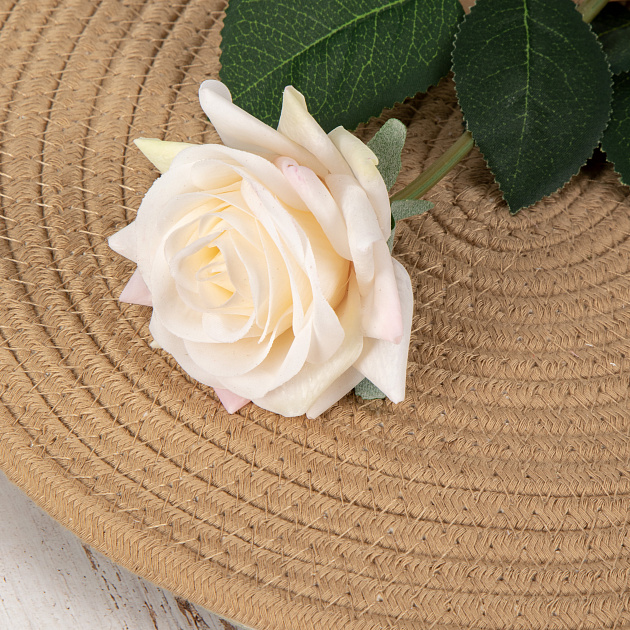 Цветок искусственный Роза Real Touch 42,5см персиковая 000000000001218366