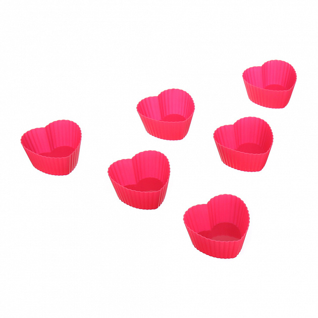 Миниформы для выпечки Сердечки Marmiton, розовый, силикон 000000000001125363